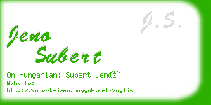 jeno subert business card